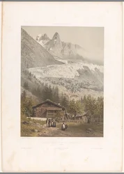 View of the Aiguille Verte and Dru Peaks and the Mer-de-Glace Glacier