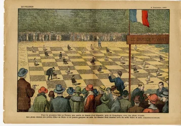 For the first time in France, a game of ladies... Live Checkerboard