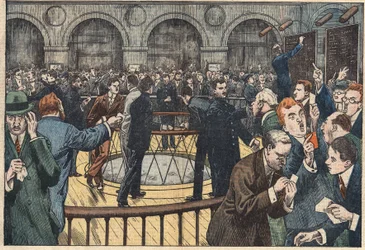 Internal view of the Paris Stock Exchange