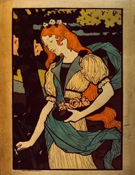 Woman picking flowers