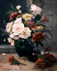 Still Life with Peonies and Wallflowers