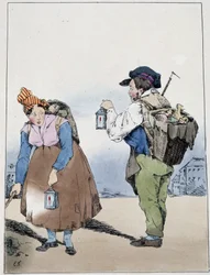 Lantern Carrier, Rue Mouffetard - in Souvenirs d