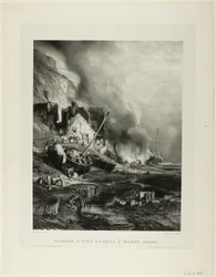 Repair of a Ship at Low Tide, plate four from Six Marines