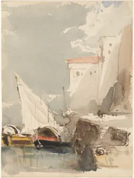 Sailboats in a Sunlit Harbor