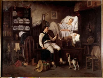 Interior Bas-Breton or Le Nouveau Ne Breton Family in an Interior