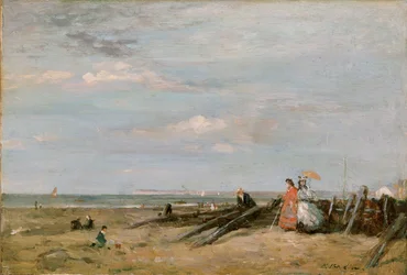 A Beach Scene at Trouville, 1860s