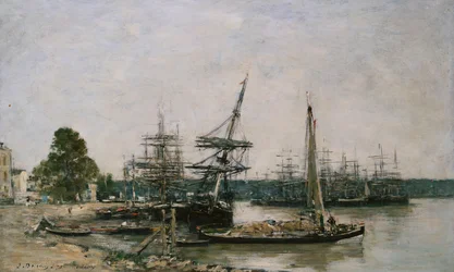 Boat moorings on the Garonne, Bordeaux, 1876