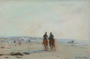 Two riders on the beach, c.1864-68