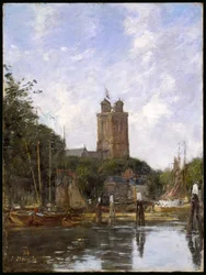 Dordrecht, the Grote Kerk from the Canal, 1884