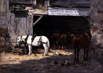 Horses for Hire in a Yard, c.1885-90