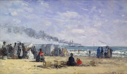 The Beach at Trouville at Bathing Time, 1868