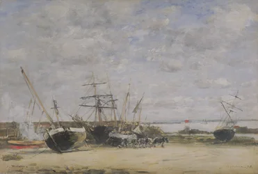 Vessels and Horses on the Shoreline