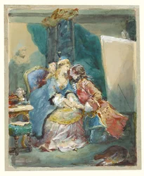 A Couple Embracing in an Artist