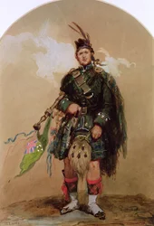 A Piper of the 79th Highlanders at Chobham Camp