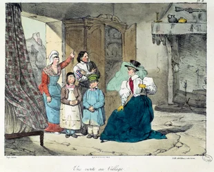A Visit to the Village (Illustration of the Book La Vie de Chateau)