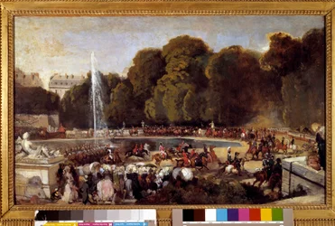 Entrance of the Duchess of Orleans, Helene of Mecklembourg, in the Tuileries Garden in Paris, June 4