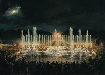 Illuminated Fountain Display in the Bassin de Neptune in Honour of Prince Francisco de Assisi de Bourbon