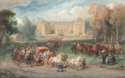 Louis XIV Driving His Coach in the Park of Versailles, 1870