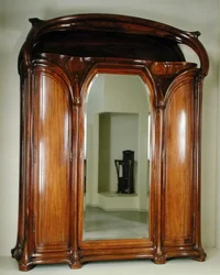 Wardrobe with a Central Mirror, c.1900