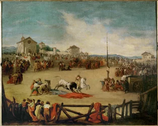 Bullfight in a Village