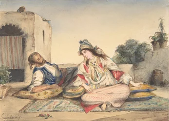 A Moroccan Couple on Their Terrace