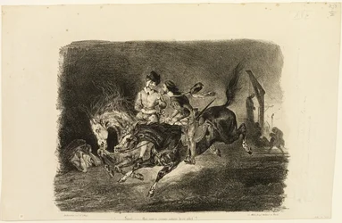 Faust and Mephistopheles Galloping Through the Night of the Witches