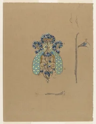 Design for a Belt Buckle with Peacock Motif