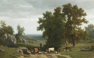 Cattle and Figures in a Summer Landscape