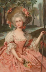 18th Century Woman Wearing a Pink Gown
