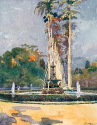 A portion of the Avenue of Royal Palms, Botanical Gardens