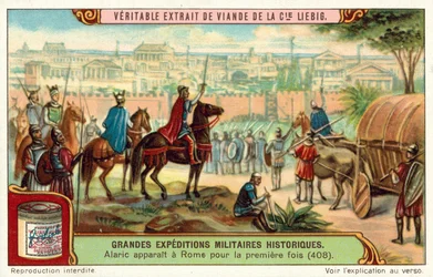 Alaric, King of the Visigoths, Arrives at the Gates of Rome for the First Time, 408