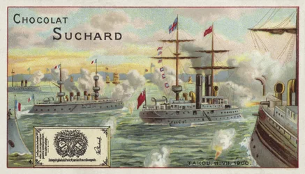 Allied warships off Taku, China, Boxer Rebellion, 1900