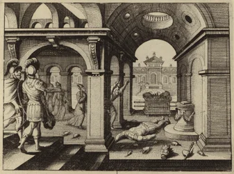 Captured Ark of the Covenant in the Philistine Temple of Dagon