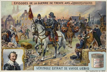 Count Gottfried of Pappenheim Entering the Burning City of Magdeburg, Germany, 1631