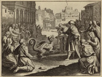 Daniel Destroying the Idol of Bel and the Dragon (engraving)