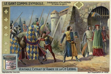 Declaration of hostilities with the aid of a glove, Middle Ages