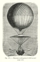 Descent of Blanchard at Billancourt (engraving)
