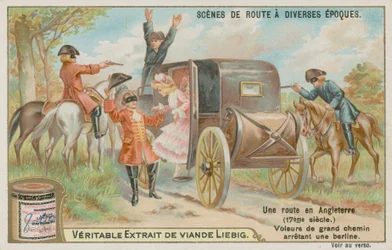 English 17th Century Coach Held Up by Highwaymen