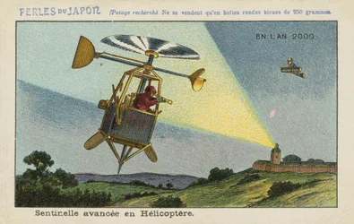 Forward sentry in a helicopter in the year 2000