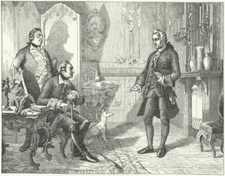 Frederick the Great of Prussia with the poet Christian Furchtegott Gellert