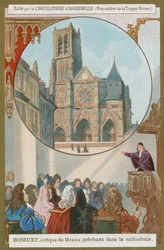 Jacques-Benigne Bossuet, Bishop of Meaux, preaching in the cathedral