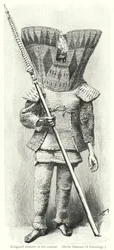 Kingsmill Islander in full armour