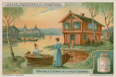 Moveable houses on Lake Malaren in Sweden