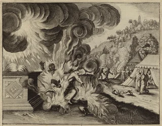 Nadab and Abihu consumed by fire for disobeying God