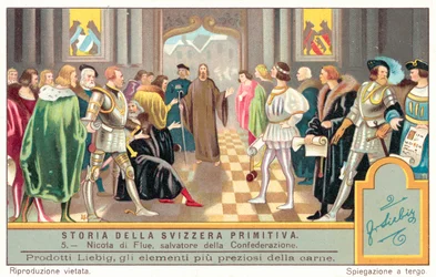Nicholas of Flue preventing the Swiss cantons from going to war against each other