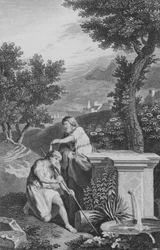 Saul anointed by Samuel (engraving)