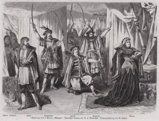 Scene from Act III of German playwright Salomon Hermann Mosenthal