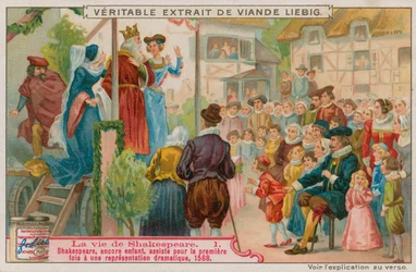 Shakespeare, as a child, helping in a dramatic production for the first time