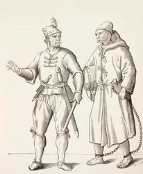 Sixteenth century Galley Soldier with a Galley Slave, c.1880
