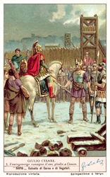 Vercingetorix surrendering his sword to Julius Caesar after the Siege of Alesia, 52 BC